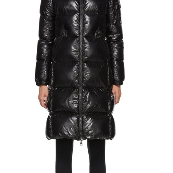 MONCLER BLACK DOWN SHINY COAT - Picture 2 of 6